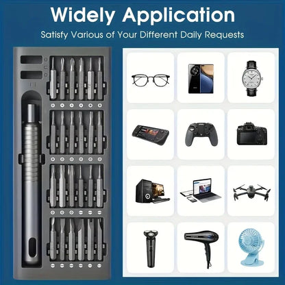 25 in 1 mini screwdriver set, flat head and cross shaped small screwdrivers, suitable for electronic products